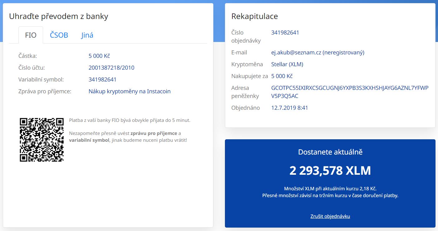 platba | instacoin | osobnizkusenosti.cz